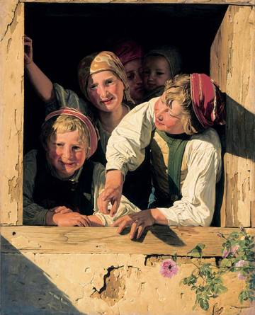 Kinder im Fenster